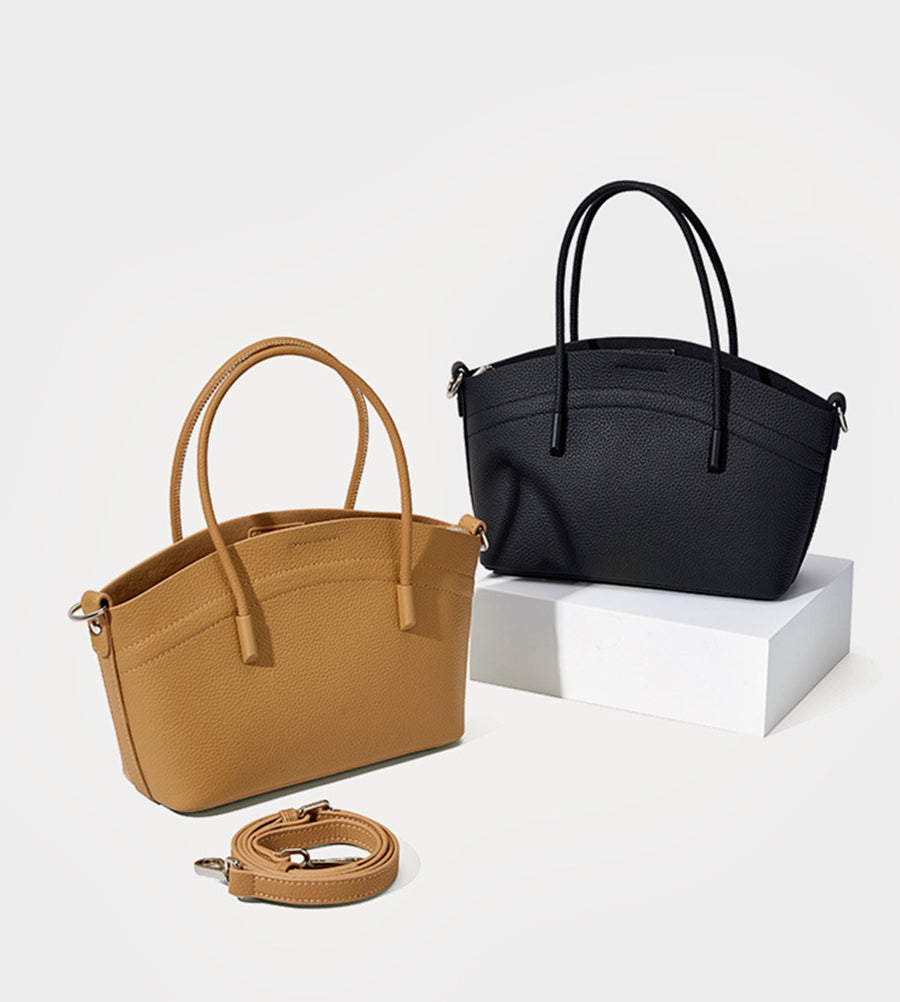 Nine Seven Handbag Genuine Leather Handmade Tote for Women Zip Up Inside Subbag Crossbody Bags with Adjustable Strap