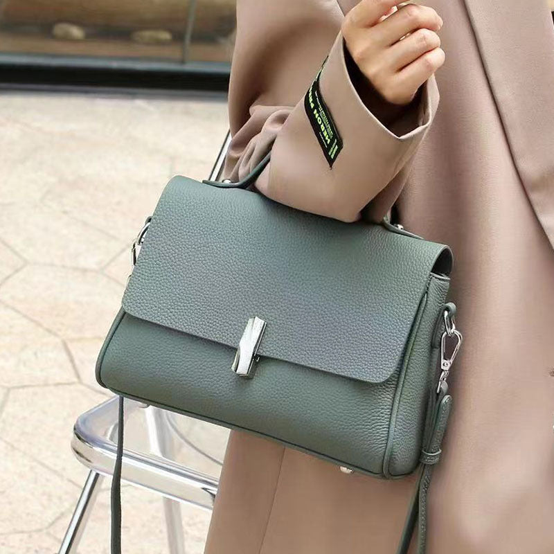 Nine Seven Women's Handmade Genuine Leather Tote Handbag Crossbody Bag with Zip