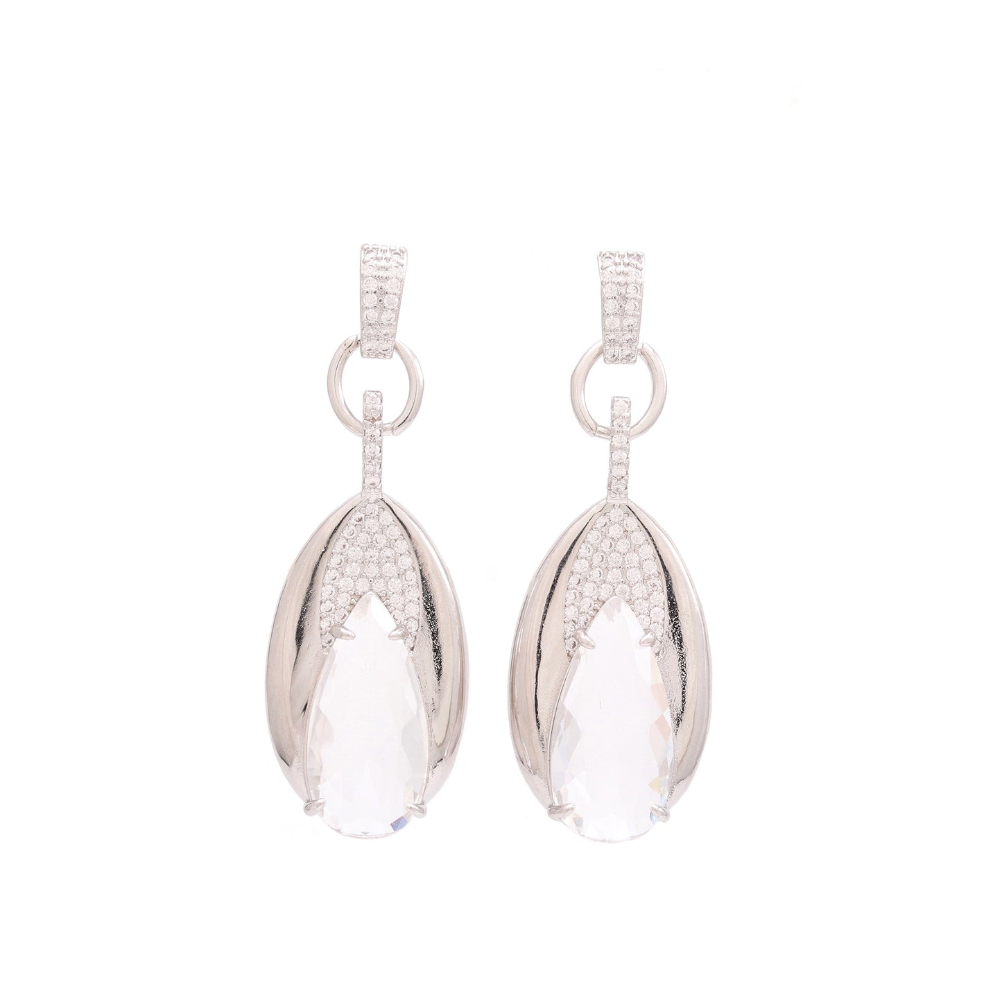 Glitter Crystal Gem Earrings for Women Plated Bright Pendant Earrings Jewelry for Gifts