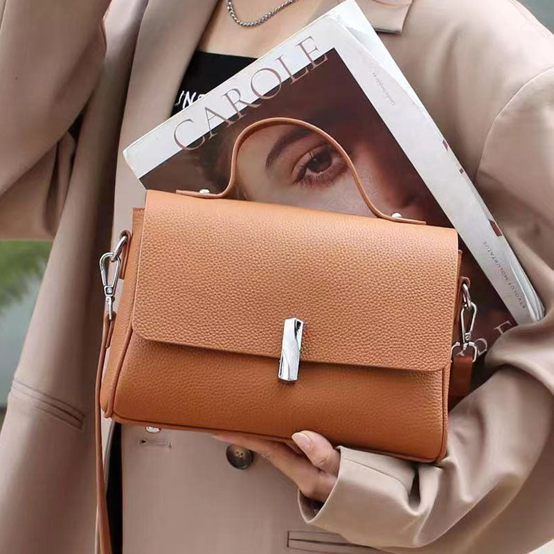 Nine Seven Women's Handmade Genuine Leather Tote Handbag Crossbody Bag with Zip