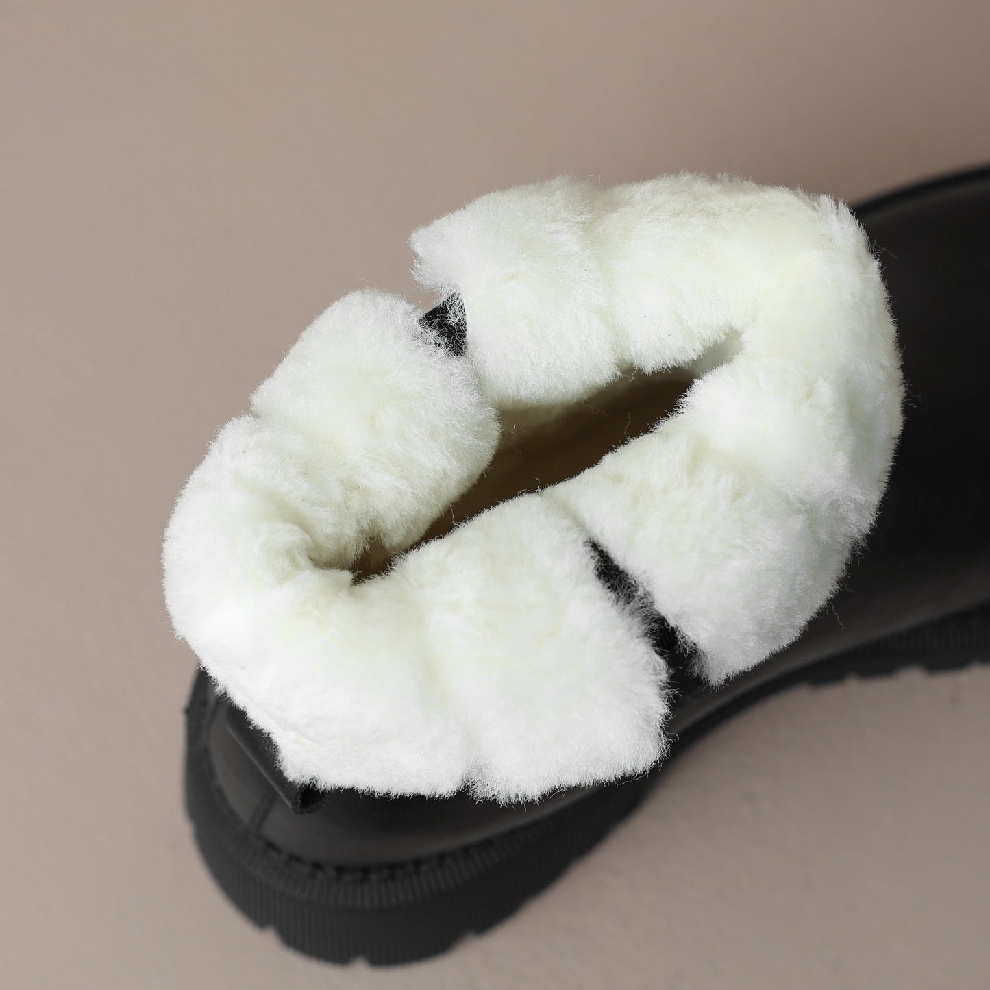 Nine Seven Handmade Women's Genuine Leather Pull On Round Toe Low Block Heel Platform Boots