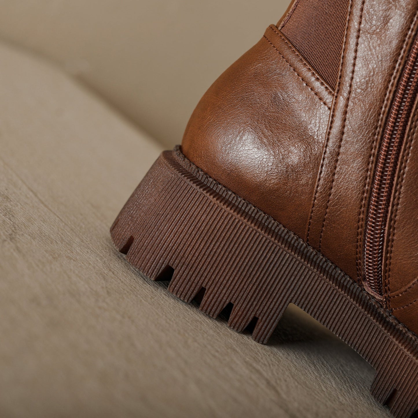 Nine Seven Women's Genuine Leather Handmade Round Toe Side Zip Up Mid Block Heel Mid Calf Boots