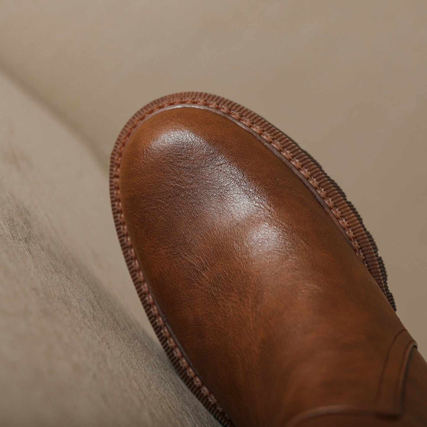 Nine Seven Women's Genuine Leather Handmade Round Toe Side Zip Up Mid Block Heel Mid Calf Boots