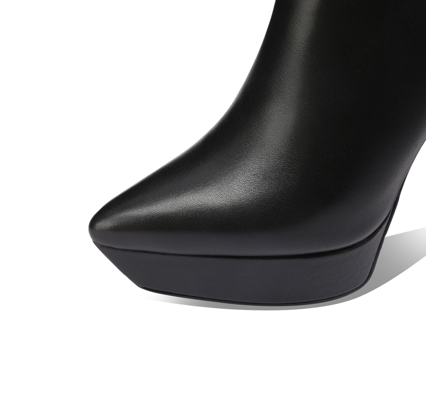 Nine Seven Handmade Women's Genuine Leather Platform Back Zipper Pointed Toe High Stiletto Heel Ankle Boots Shoes