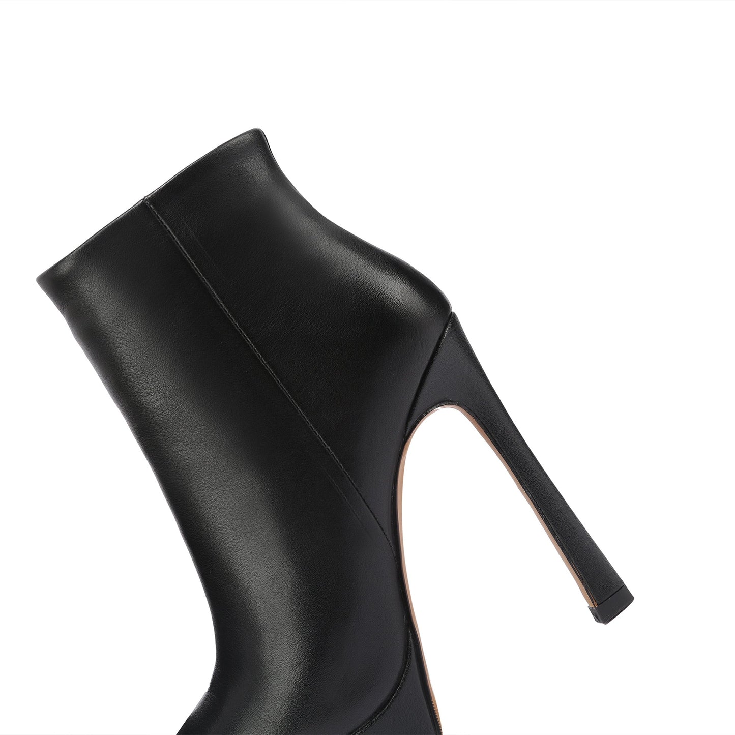 Nine Seven Handmade Women's Genuime Leather Platform Side Zipper Pointed Toe High Stiletto Heel Ankle Boots Shoes