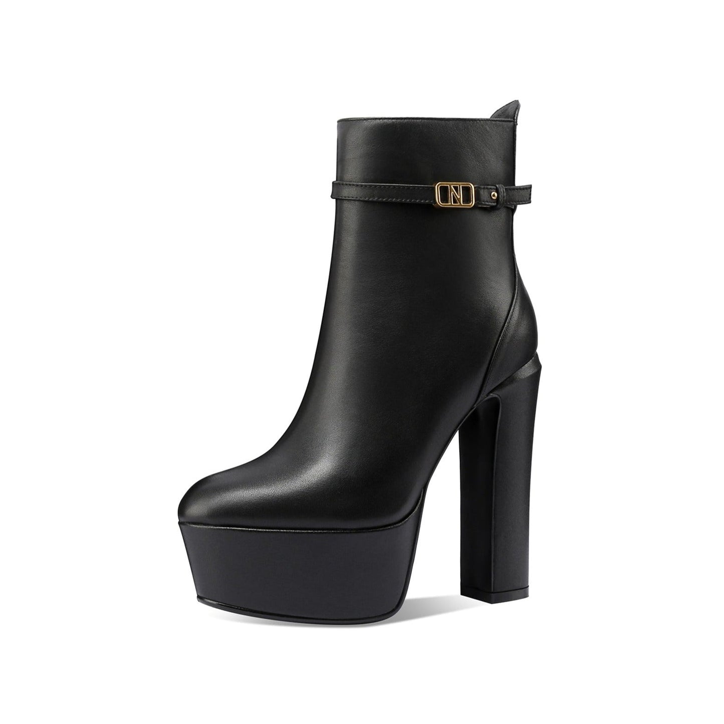 Nine Seven Handmade Women's Genuine Leather Fashion Side Zipper Pointed Toe High Heel Sexy Platform Boots