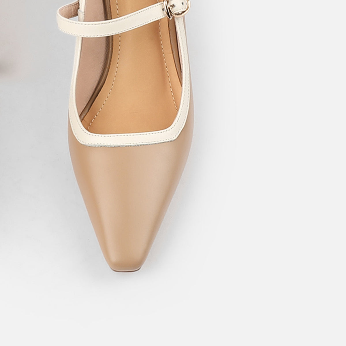 Nine Seven Women's Pointed Toe Genuine Leather Handmade Buckles Stiletto Mid Heel Retro Pumps Shoes