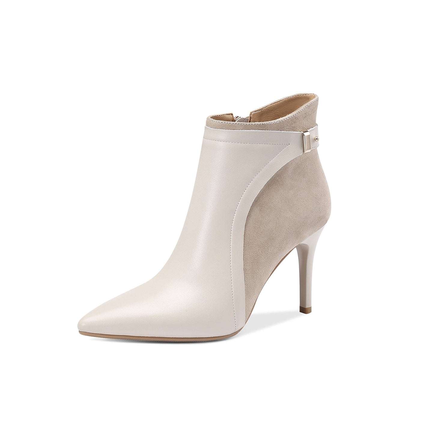 Nine Seven Women's Genuine Leather Pointed Toe Side Zip Handmade Sexy Stiletto High Heel Ankle Boots