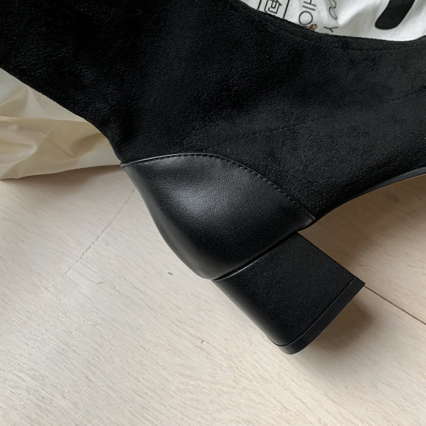 Nine Seven Women's Stretch Fabric Handmade Cap Toe Fashion Front Zipper Comfort Low Chunky Heel Knee High Boots