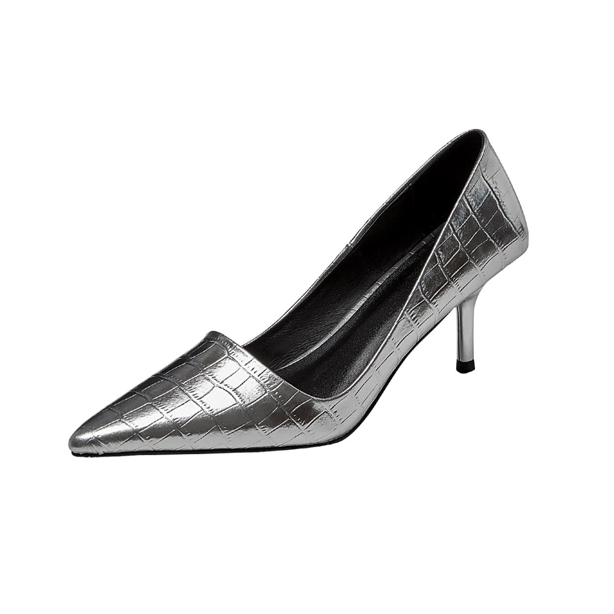 Nine Seven Women's Genuine Leather Handmade Pointed Toe Mid Stiletto Heel Slip On Loafer Pumps