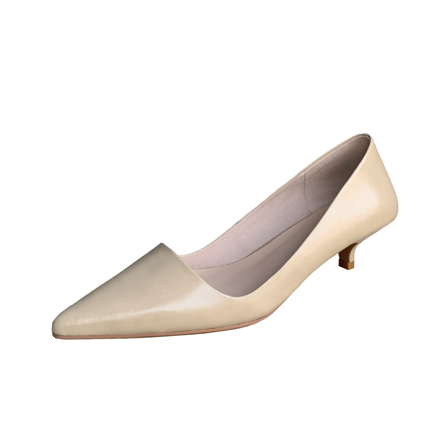 Nine Seven Women's Assorted Color Genuine Leather Handmade Ponted Toe Stylish Kitten Heel Pumps Shoes