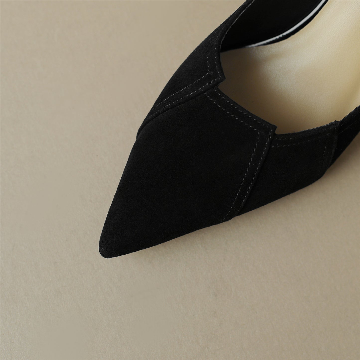 Nine Seven Suede Leather Stiletto Heel Handmade Women's Pointed Toe Slip On Elegant Loafer Pumps