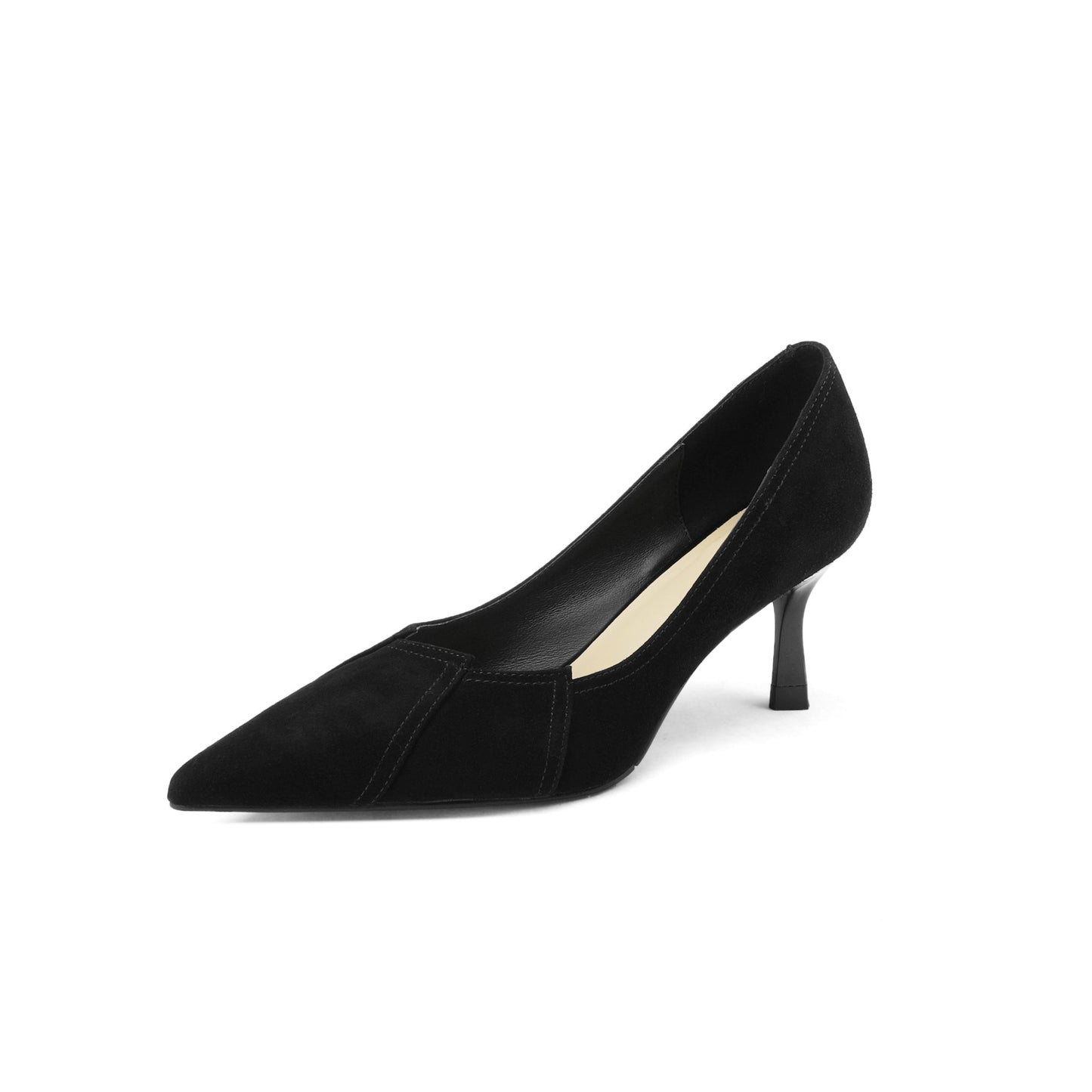 Nine Seven Suede Leather Stiletto Heel Handmade Women's Pointed Toe Slip On Elegant Loafer Pumps