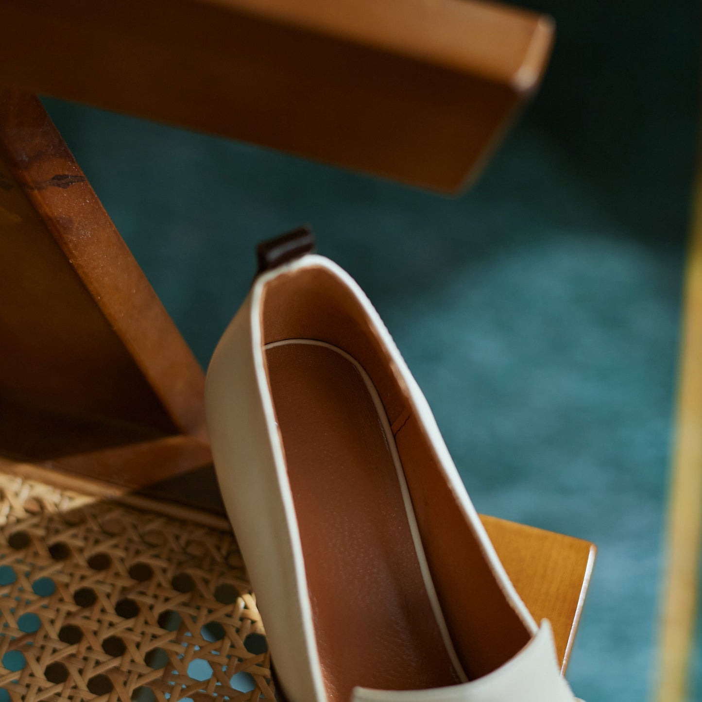 Nine Seven Women's Square Toe Genuine Leather Handmade Chunky Heel Stylish Loafers Shoes