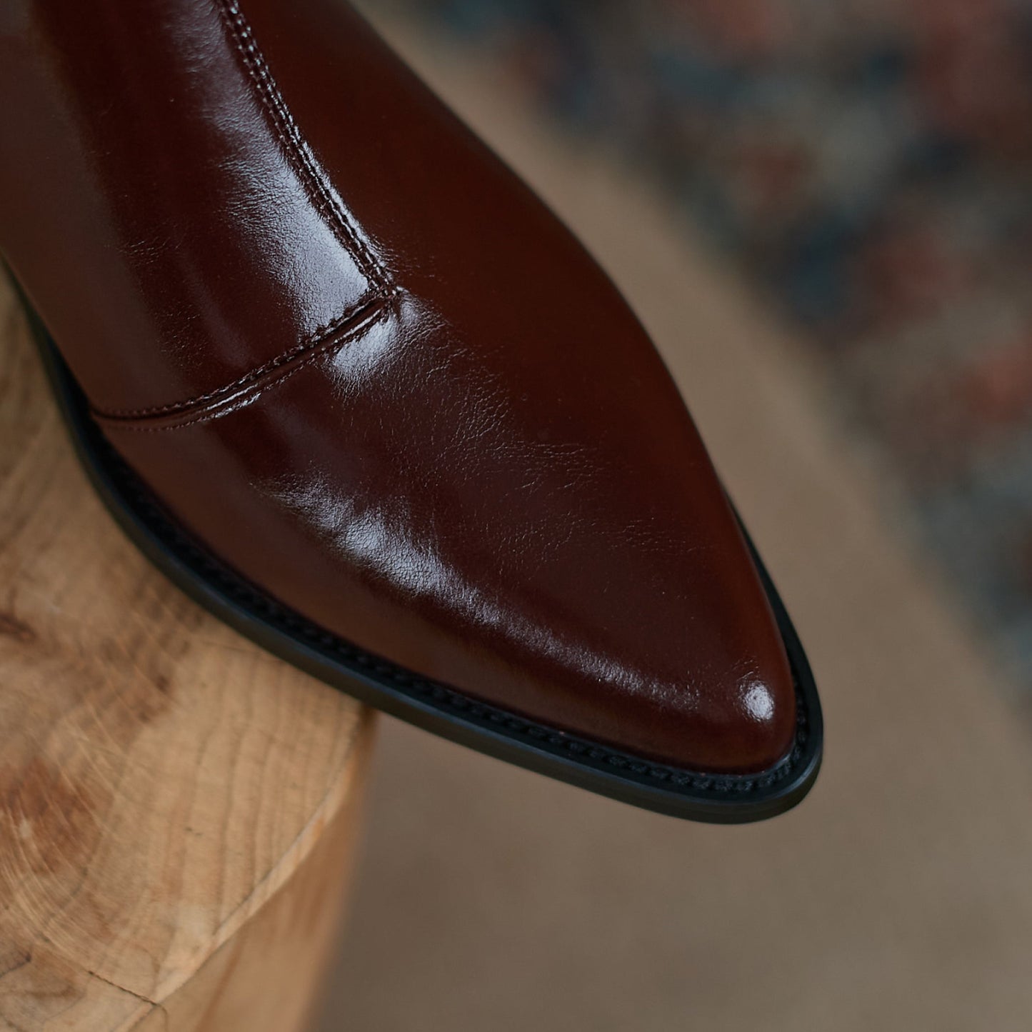 Nine Seven Genuine Leather Women's Pointed Toe Back Zip Up Handmade Chunky Heels Stylish Western Boots