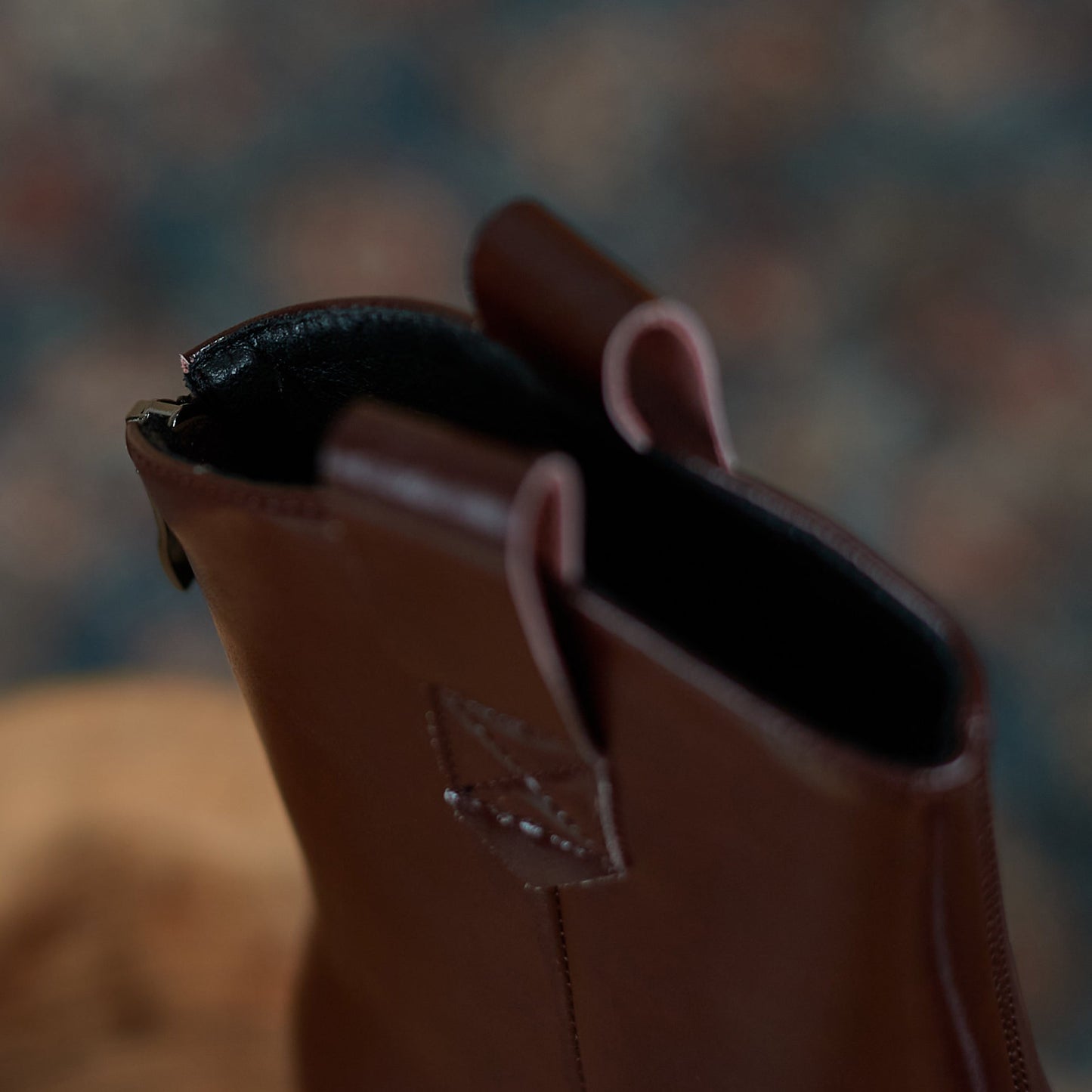 Nine Seven Genuine Leather Women's Pointed Toe Back Zip Up Handmade Chunky Heels Stylish Western Boots