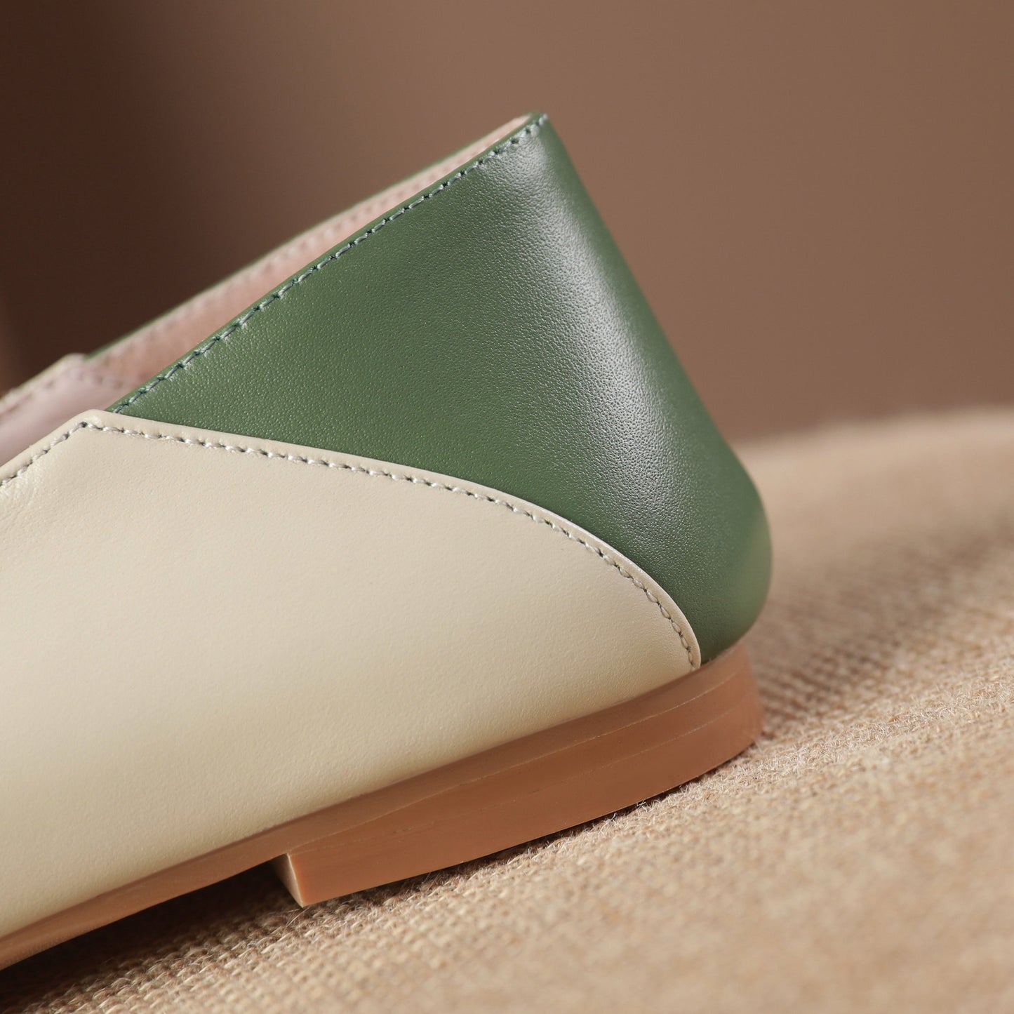 Nine Seven Women's Assorted Colors Genuine Leather Square Toe Handmade Knot Comfot Slip On Flat Shoes