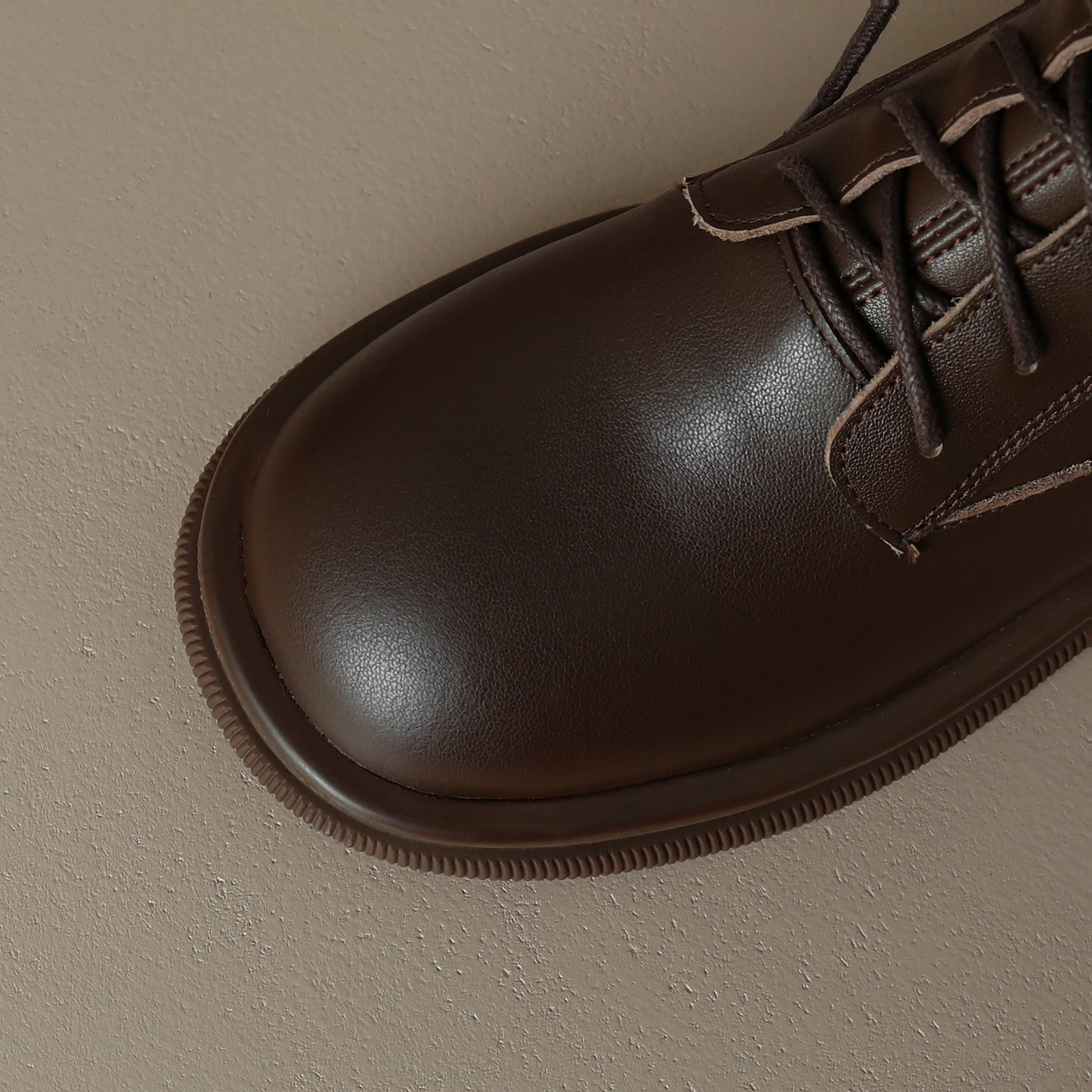 Nine Seven Women's Genuine Leather Round Toe Handmade Selftie Back Zip Up Chic Mid Calf Boots with Platform