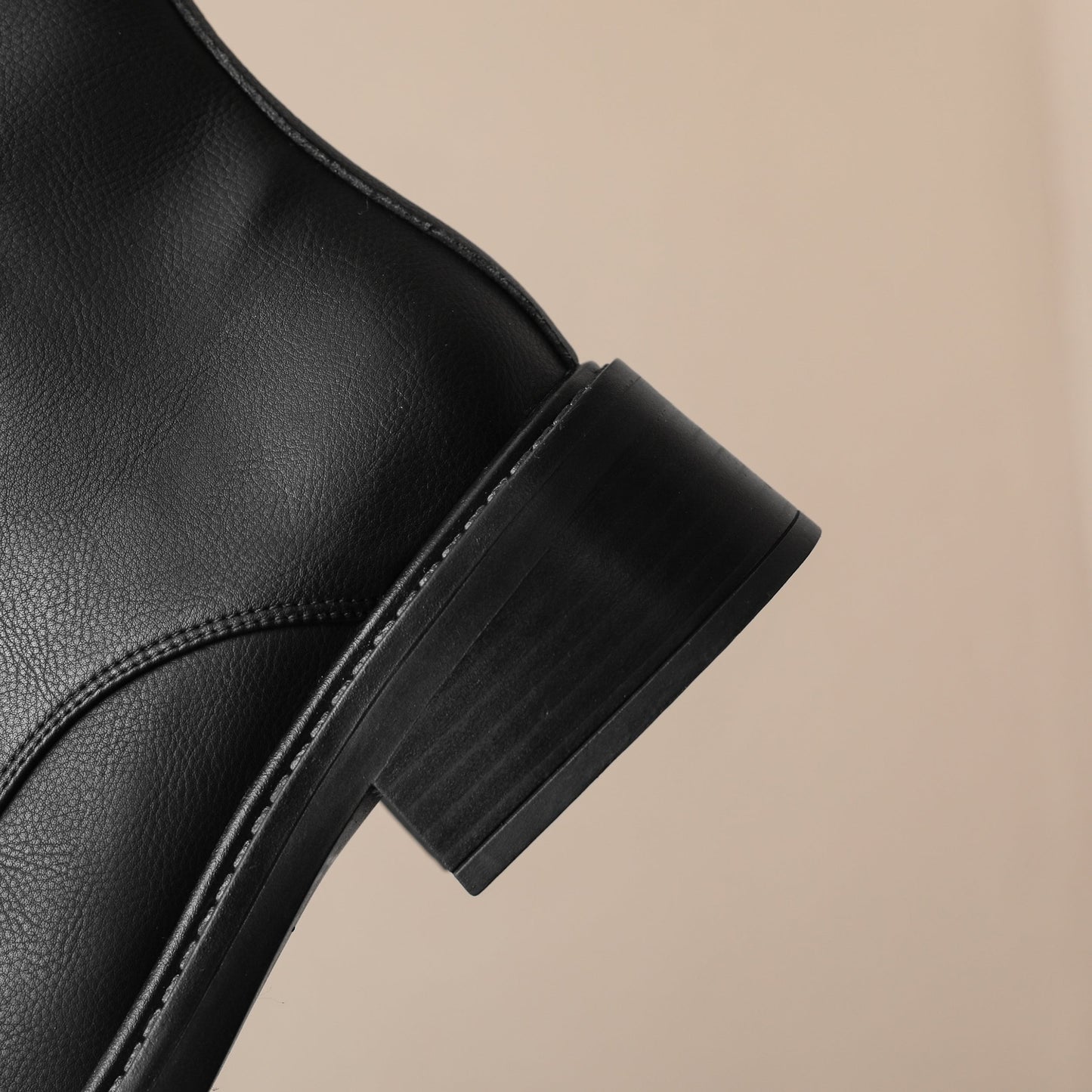 Nine Seven Handmade Women's Genuine Leather Front Lace Up Round Toe Low Chunky Heel Motorcycle Ankle Boots Shoes