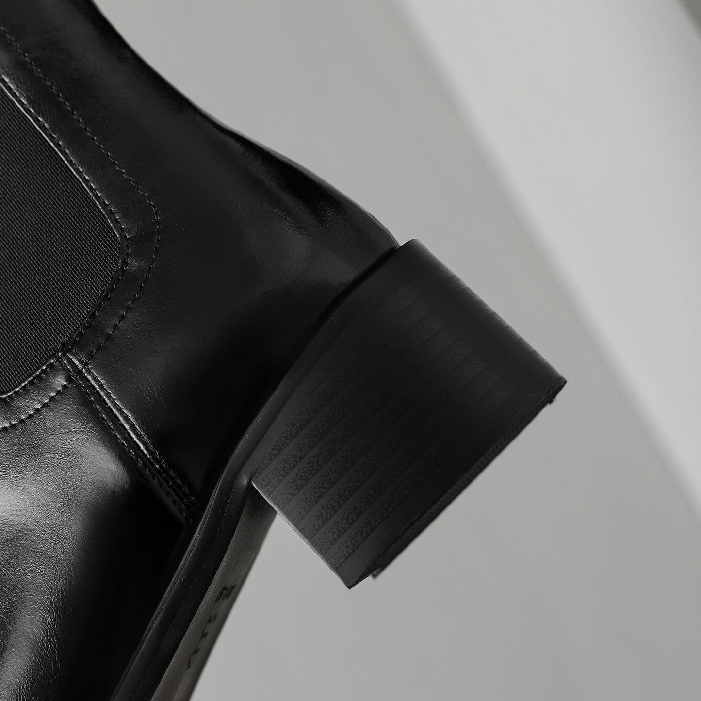 Nine Seven Women's Square Toe Genuine Leather Handmade Chunky Heels Slip On Trendy Ankle Boots