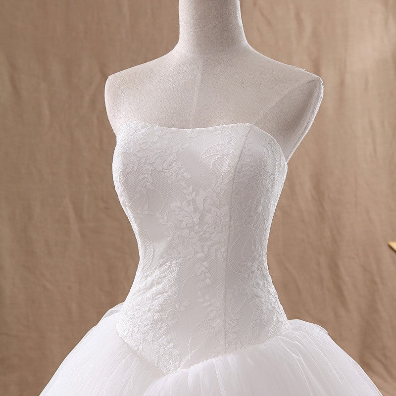 Nine Seven Appliques Sleeveless Lace Up A-Line Wedding Dress