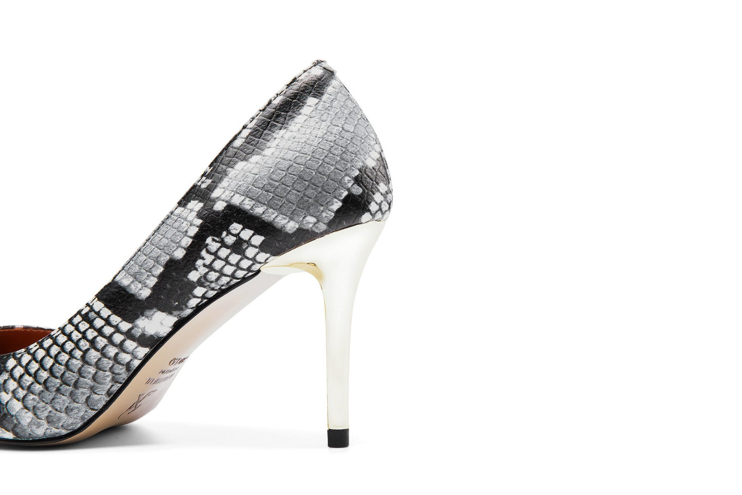 Nine Seven Women's Snakeskin Leather Handmade Pointed Toe Stiletto Heel Slip On Pumps