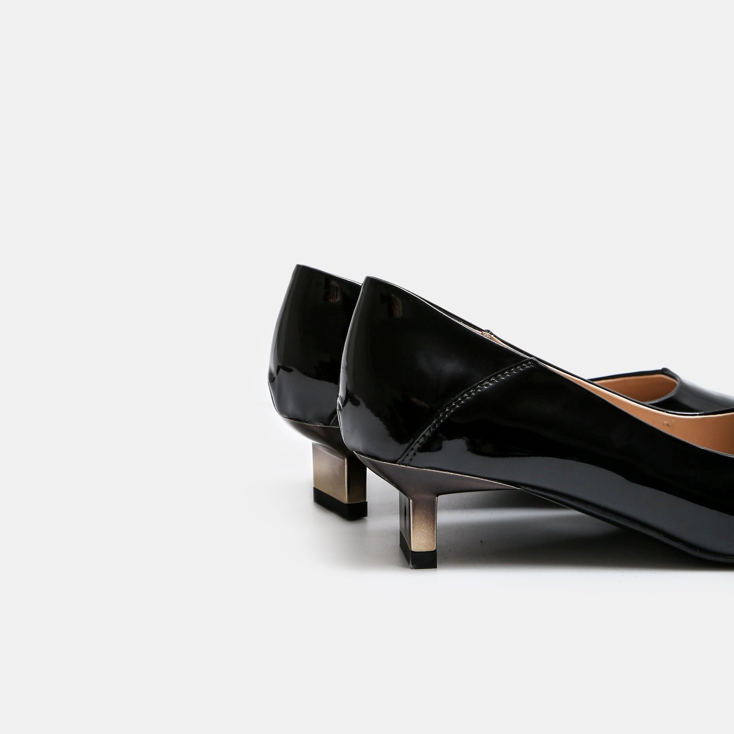 Nine Seven Women's Patent Leather Handmade Low Heel Mental Square Toe Slip On Vintage Loafer Pumps