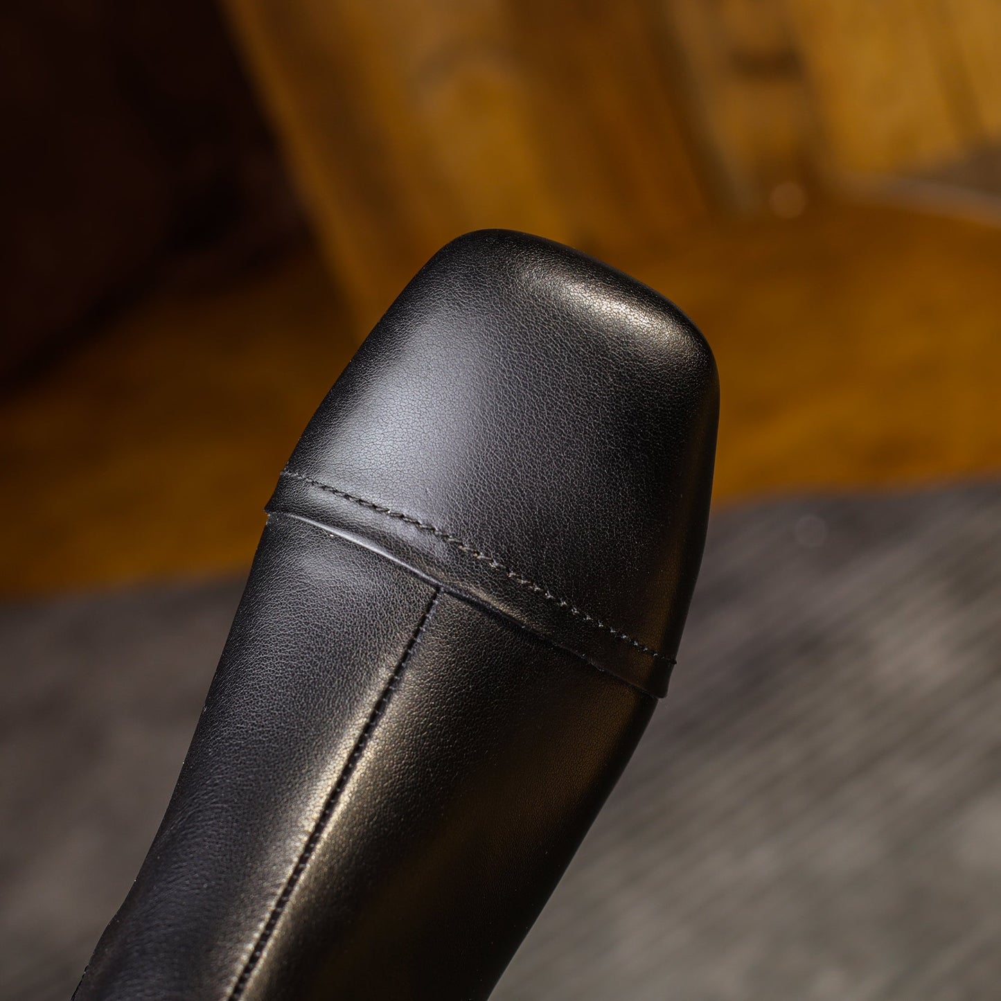 Nine Seven Women's Handmade Genuine Leather Stretch Slip On Square Toe Chunky Heel Ankle Boots