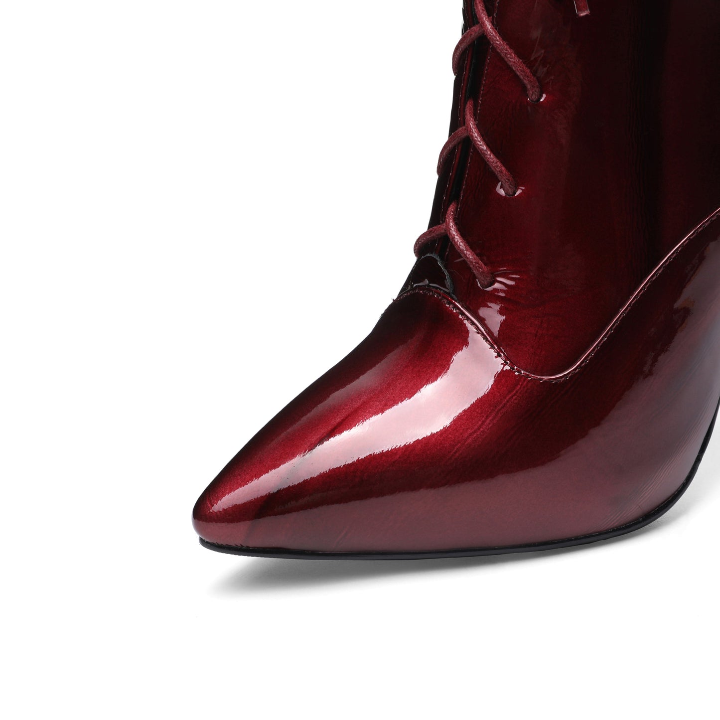 Nine Seven Women's Patent Leather Pointed Toe Handmade Hidden Platform Selftie Stieltto High Heels Chic Ankle Boots