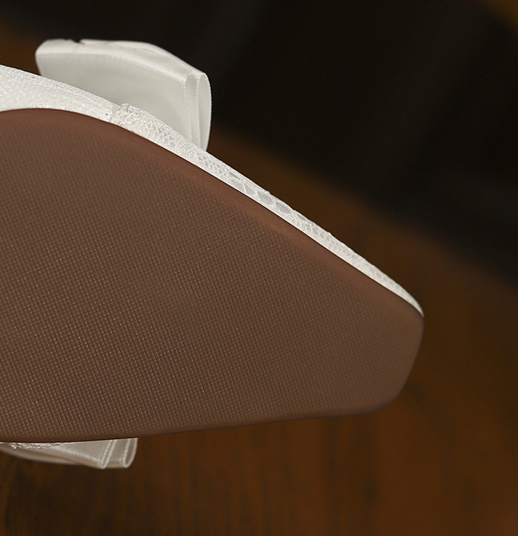 Nine Seven Handmade Women's Satin Bowknot Slip On Stiletto Heel Bridal Weeding Pumps Shoes