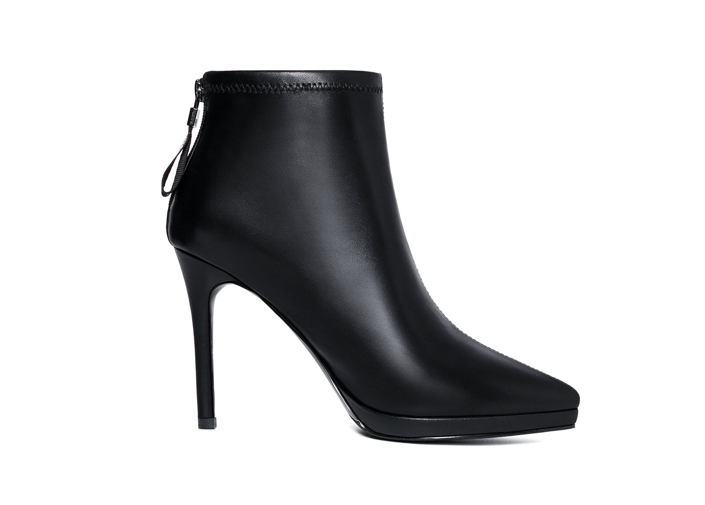 Nine Seven Women's Handmade Soft Genuine Leather Stiletto high Heel Easy Back Zip Up Pointed Toe Platform Ankle Boots