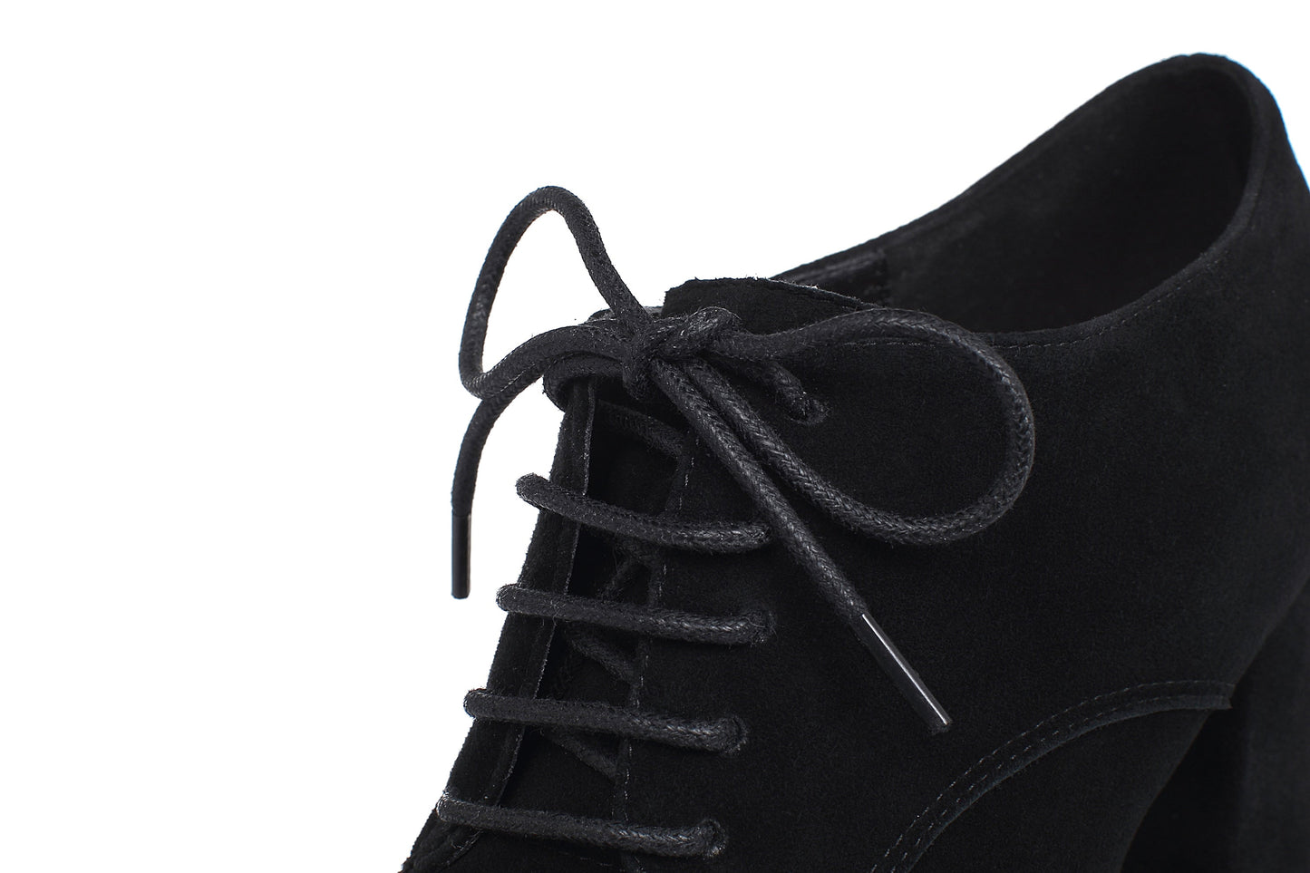 Nine Seven Women's Leather Handmade Pointed Toe Supper High Chunky Heel Lace Up Pump Shoes