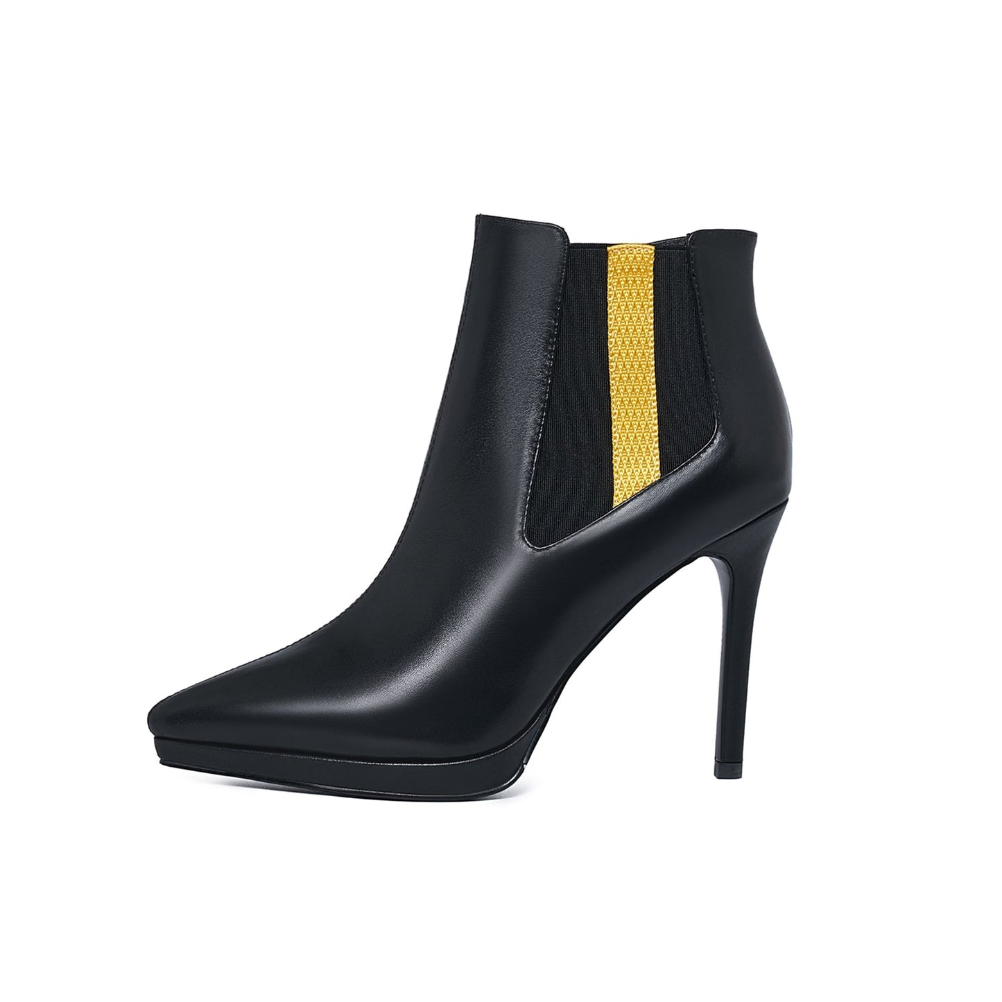 Nine Seven Women's Genuine Leather Handmade Stiletto high Heel Side Zipper Pointed Toe Platform Ankle Boots