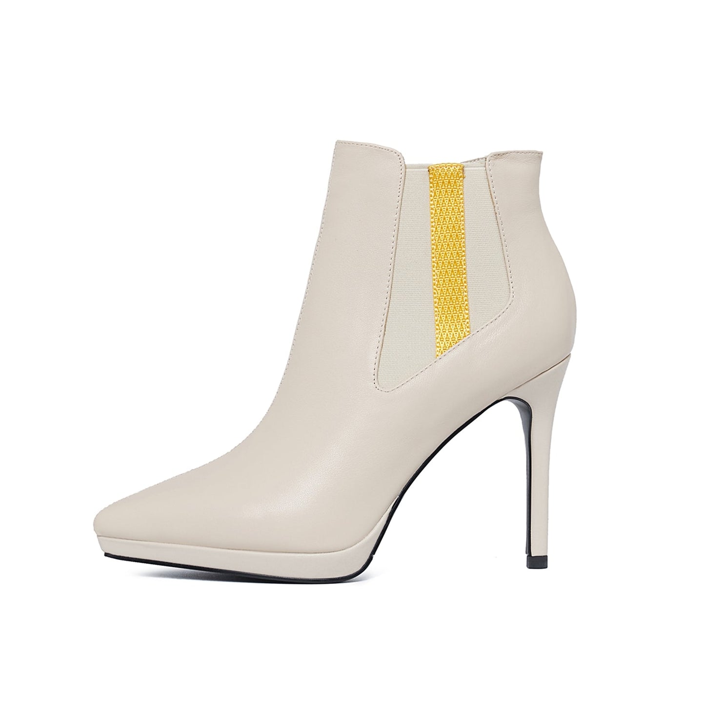 Nine Seven Women's Genuine Leather Handmade Stiletto high Heel Side Zipper Pointed Toe Platform Ankle Boots