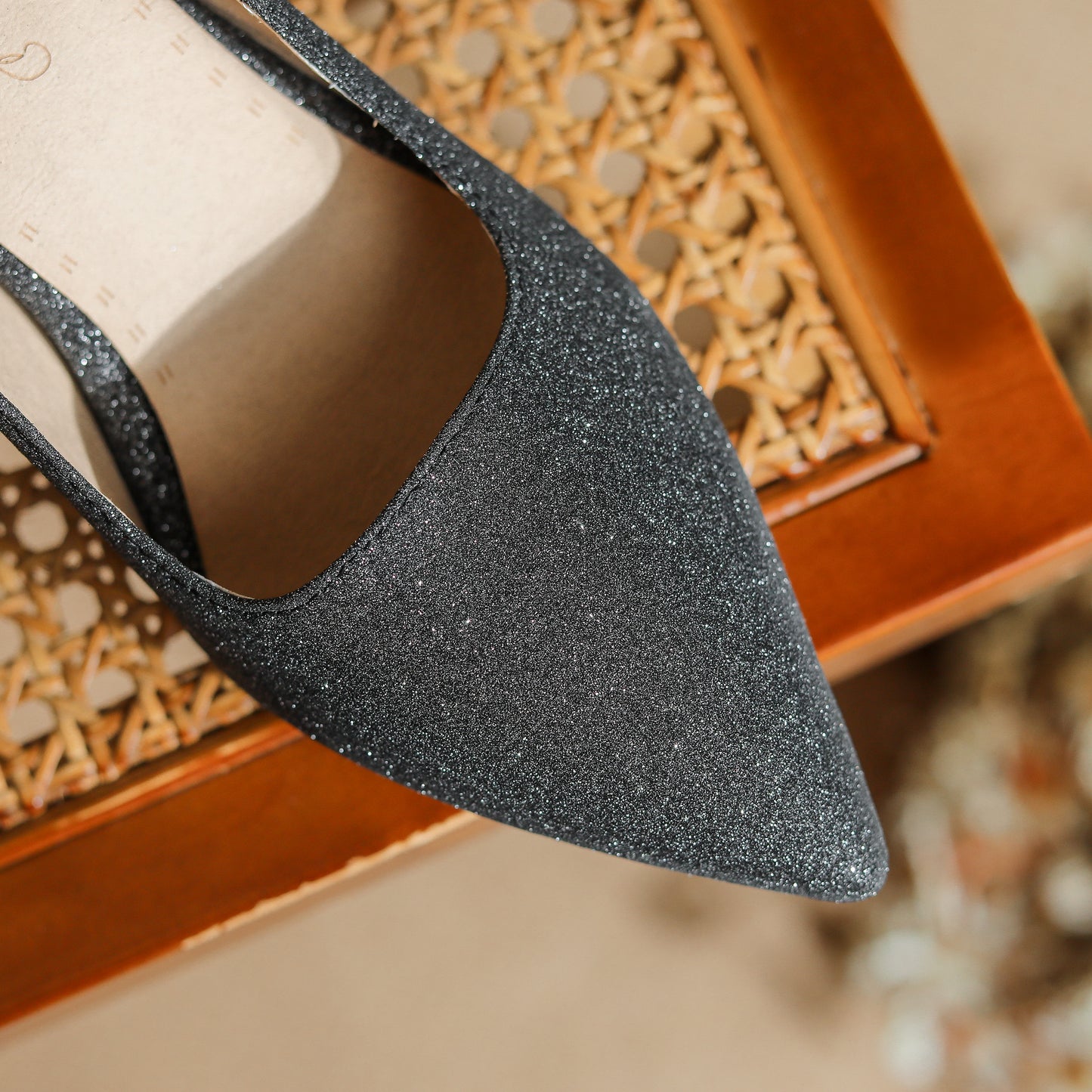 Nine Seven Women's Handmade Pointed Toe Glitter High Heel Weeding Pumps Shoes