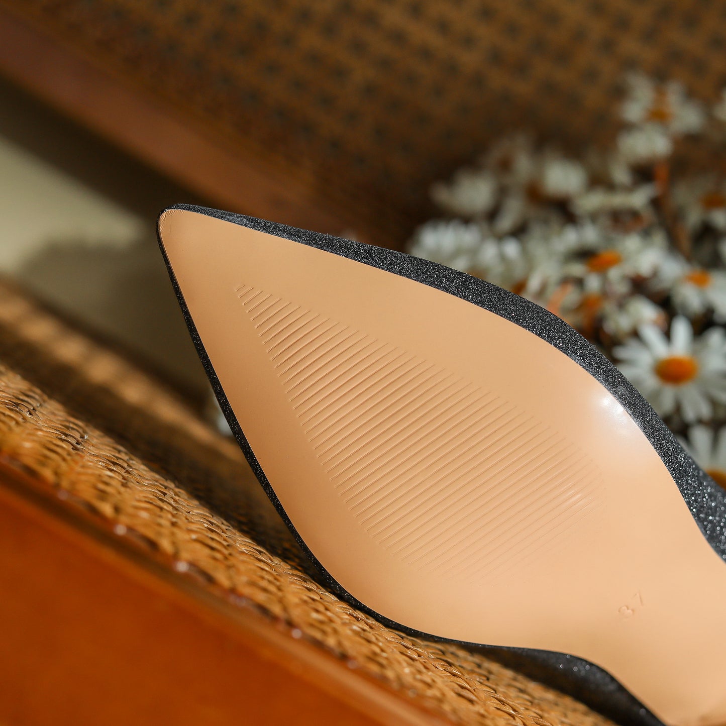 Nine Seven Women's Handmade Pointed Toe Glitter High Heel Weeding Pumps Shoes