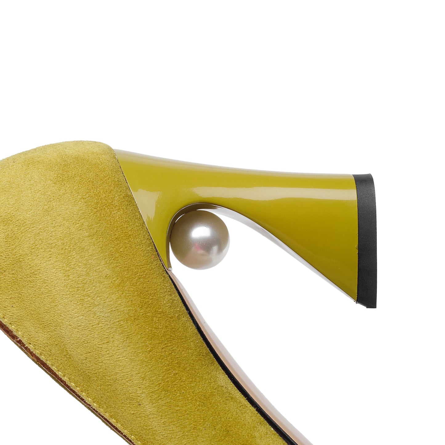 Nine Seven Suede Leather Square Toe Chunky High Heel Comfortable Pump