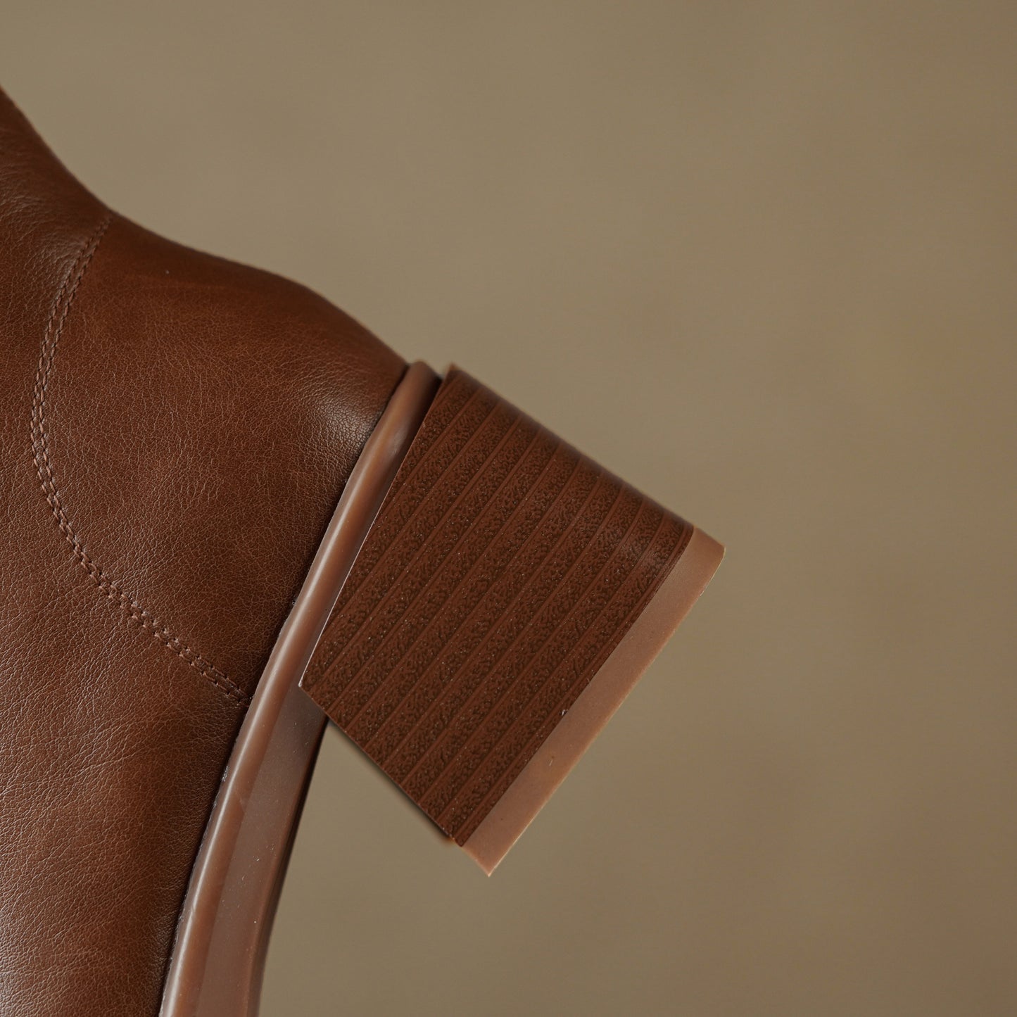 Nine Seven Handmade Women's Genuine Leather Front Zipper Square Toe Mid Chunky Heel Ankle Boots Shoes