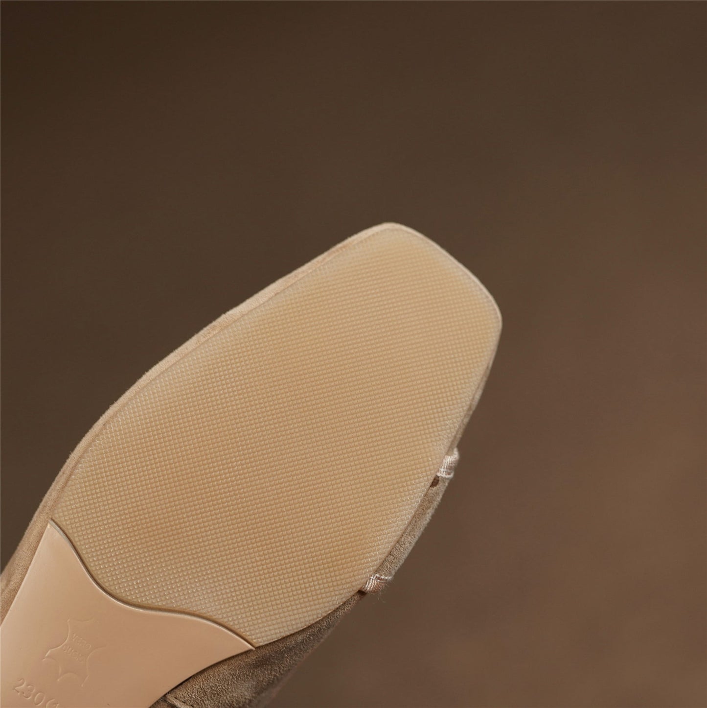 Nine Seven Women's Square Toe Soft Suede Leather Handmade Button Décor Comfort Slip On Flats