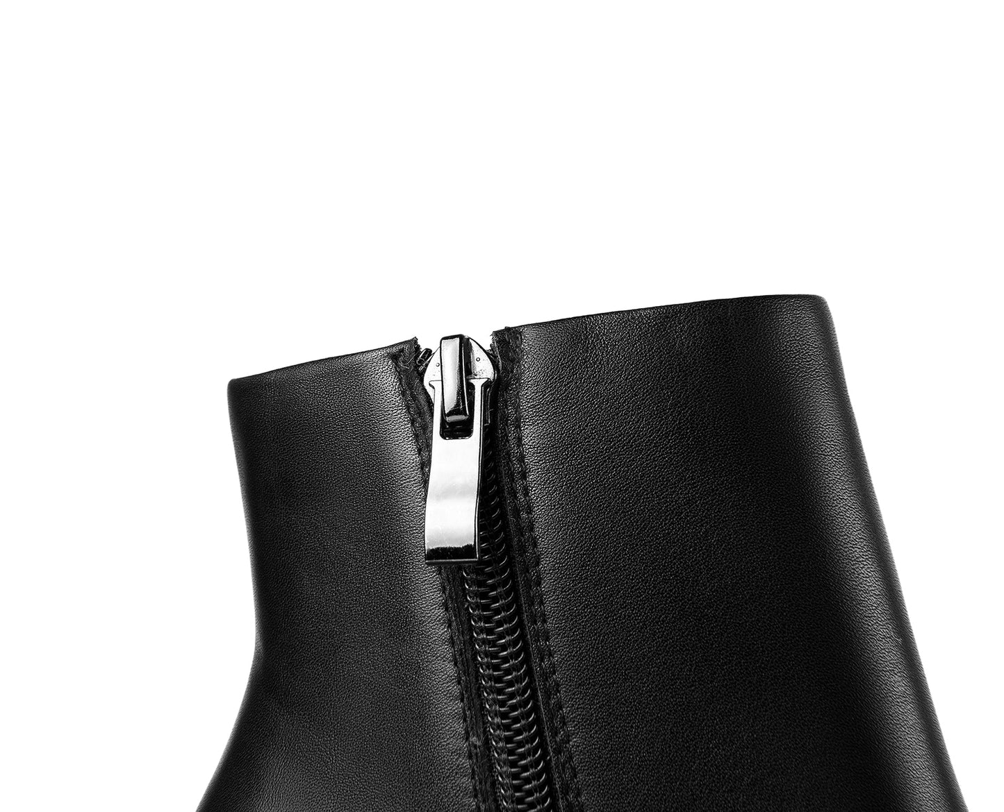 Nine Seven Women's Genuine Leather Pointed Toe Handmade Platform Side Zipper Stiletto High Heels Chic Ankle Boots