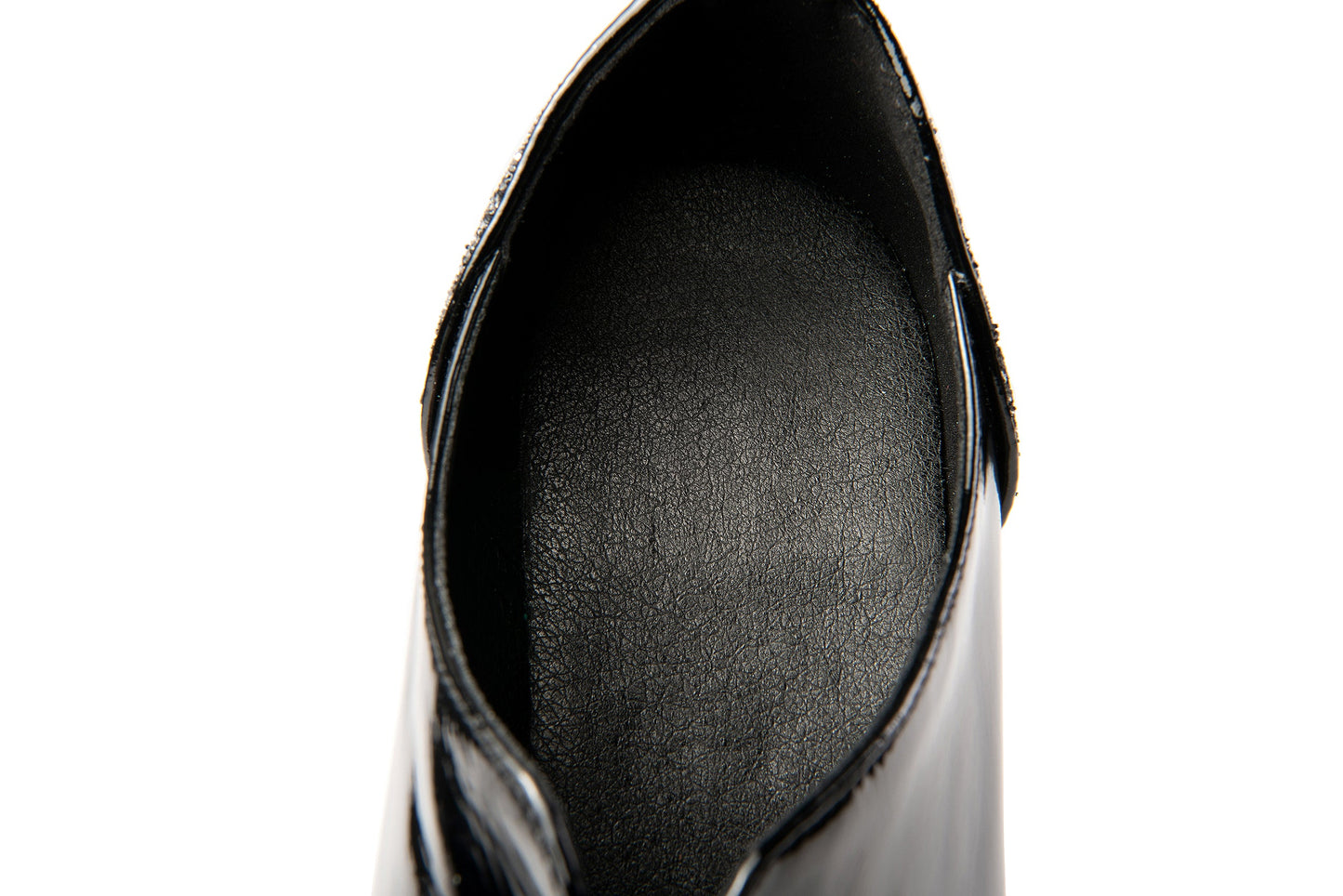 Nine Seven Patent Leather Women's Handmade Classic Square Toe Mid Chunky Heel Slip On Glitter Loafer Pump Shoes with Rhinestone