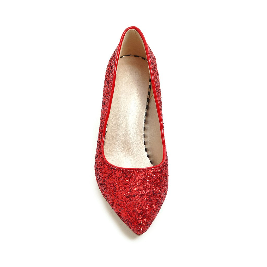 Nine Seven Women's Handmade Pointed Toe Glitter High Stileto Heel Slip On Bridal Pumps Shoes