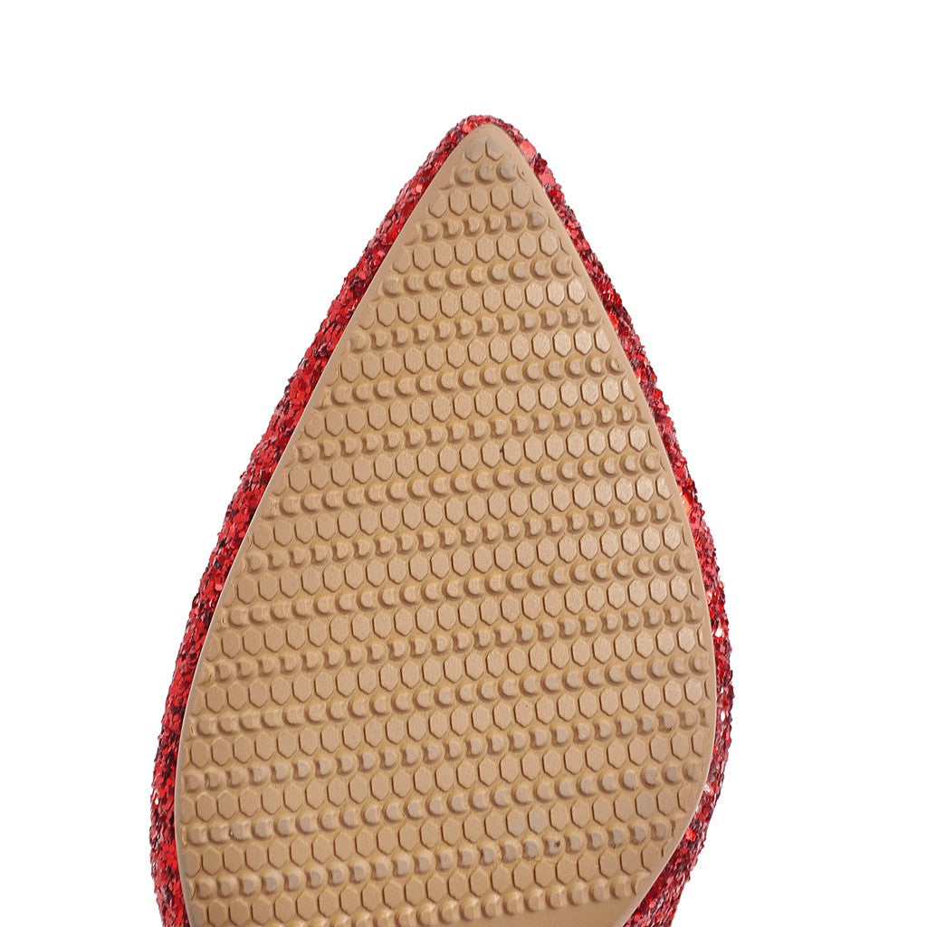 Nine Seven Women's Handmade Pointed Toe Glitter High Stileto Heel Slip On Bridal Pumps Shoes