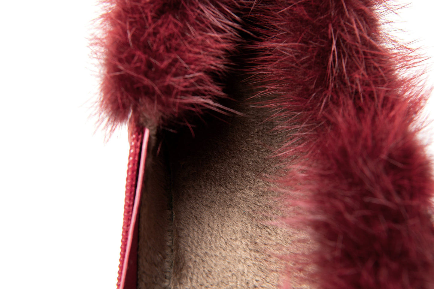 Nine Seven Women's Handmade Genuine Leather and Fur High Heel Side Zip Up Pointed Toe Elegant Oxford Pumps