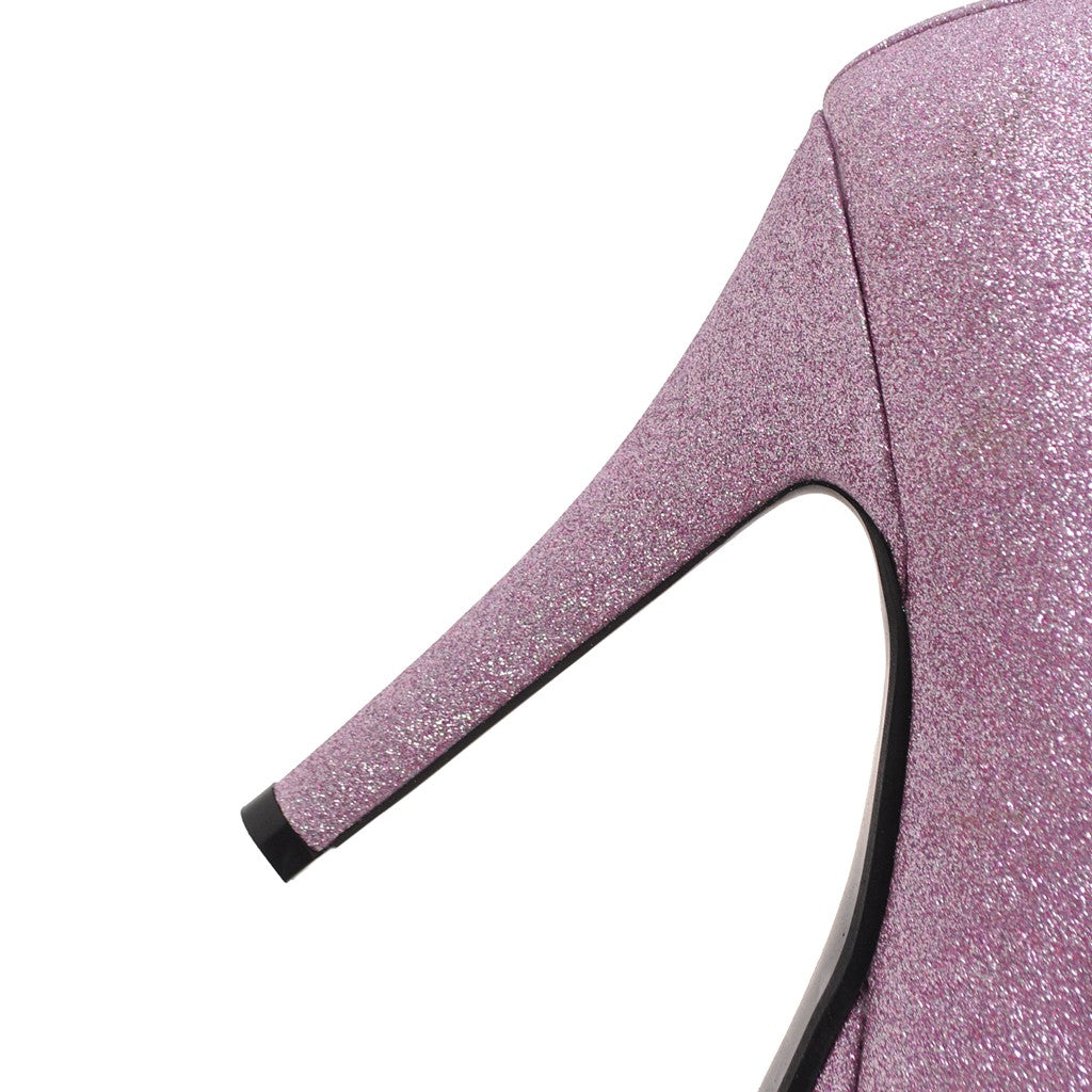 Nine Seven Women's Handmade Sparkly High Stileto Heel Ankle Buckle Platfoem Pumps Shoes