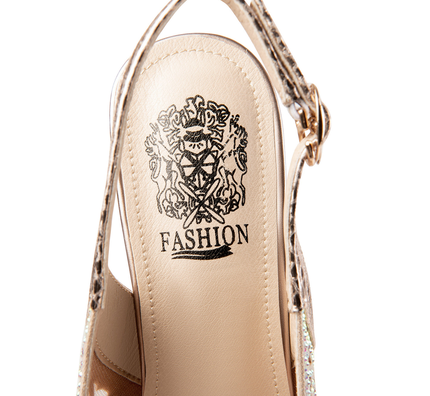 Nine Seven Leather Mesh Handmade Women's Pointed Toe  Mid Heel Buckle Rhinestone Slingback Sandal Shoes