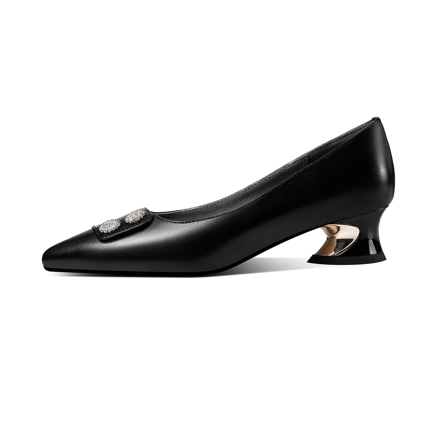 Nine Seven Women's Genuine Leather Pointed Toe Handmade Comfortable Low Heel Loafer Pumps