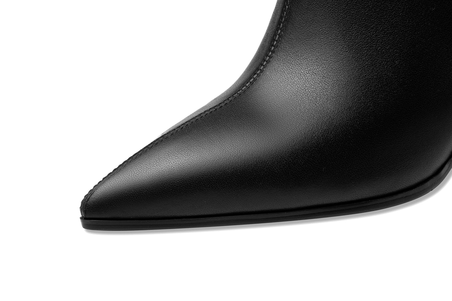 Nine Seven Women's Handmade Genuine Leather Pointed Toe High Heel Back Zip Closure Ankle Boots