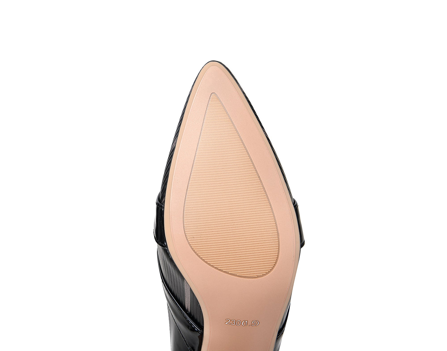 Nine Seven Glossy Genuine/Patent Leather Pointed Toe Handmade Chunky Heels Graceful Women's Dress Pumps