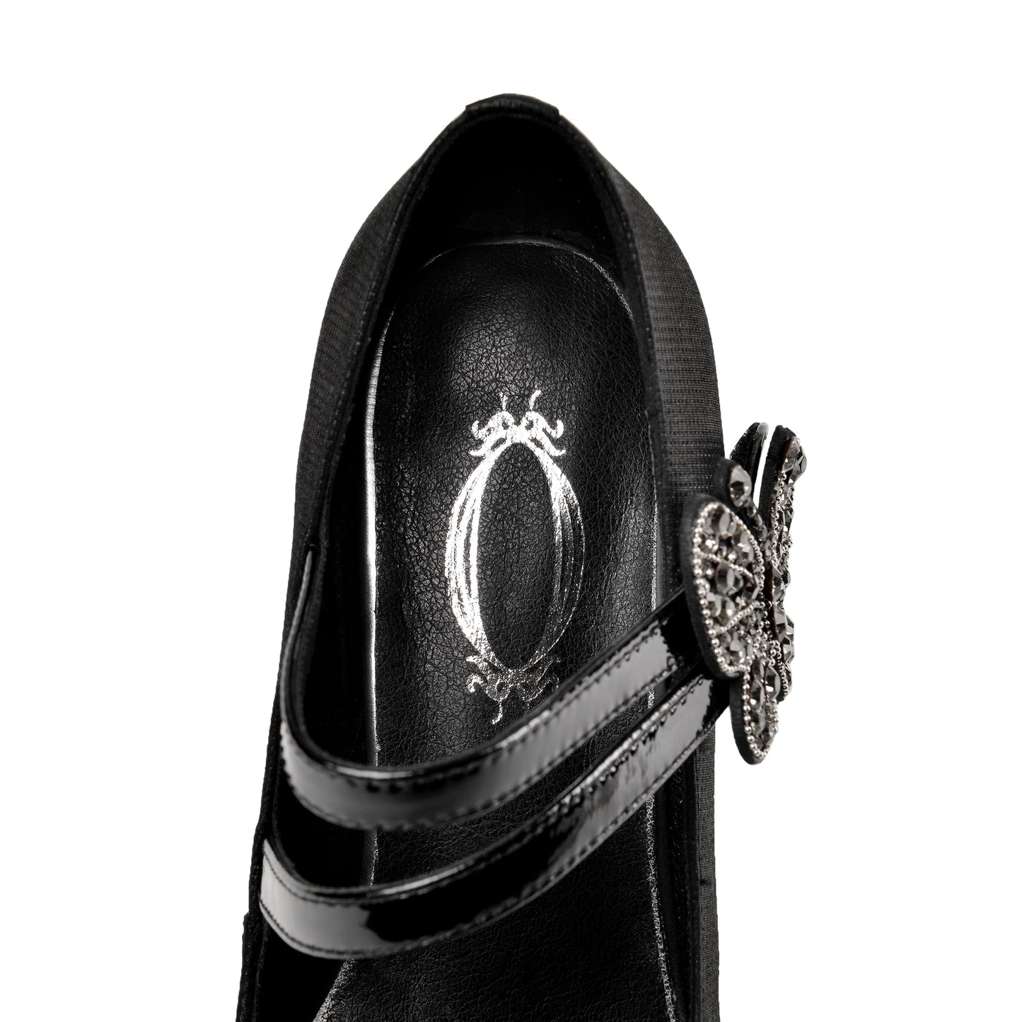 Nine Seven Women's Leather Handmade Round Toe Belts High Heel Pumps with Butterfly Décor